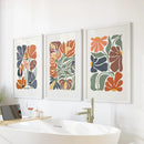 Boho Botanical Set of 3 Wall Art. Abstract Flowers Prints by Wall Art Set