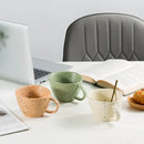 Terracotta speckled creative ceramic espresso cup set dining room by Decorbites