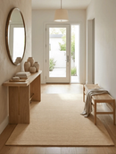 Terrain Hand Loomed Modern Beige Solid Design Wool Area Rug by The Rug Decor