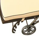 Modern Aluminum Bronze Patio Chaise Lounge with Wheels and Cushion