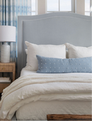 Teton Embroidered Pillow Cover in Sky Blue, Schumacher Textiles