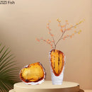 GobekUsa Amber Glass Vase: Table Decor, Flower Arrangement, Hydroponic Plant Pot
