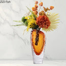GobekUsa Amber Glass Vase: Table Decor, Flower Arrangement, Hydroponic Plant Pot