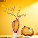 GobekUsa Amber Glass Vase: Table Decor, Flower Arrangement, Hydroponic Plant Pot