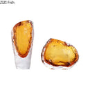 GobekUsa Amber Glass Vase: Table Decor, Flower Arrangement, Hydroponic Plant Pot