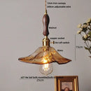 GobekUsa Amber Glass Pendant Light with Adjustable Wire for Dining Room and Kitchen