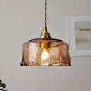 GobekUsa Amber Glass Pendant Light with Adjustable Wire for Dining Room and Kitchen