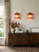 Textured Art Glass Tubular Wall Lamp