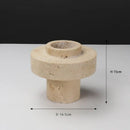 GobekUsa Beige Travertine Stone Vase for Living Room Hotel Dining Table