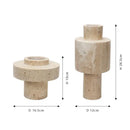 GobekUsa Beige Travertine Stone Vase for Living Room Hotel Dining Table