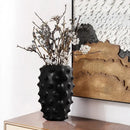 GobekUsa Black Ceramic Flower Vase Sea Cucumber Pineapple Design Unique Home Decor
