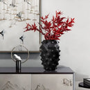 GobekUsa Black Ceramic Flower Vase Sea Cucumber Pineapple Design Unique Home Decor