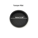 Textured black espresso distribution tool kitchen palm tamper by Decorbites