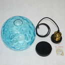 GobekUsa Blue Glass Ball LED Pendant Light Fixture for Dining Room and Bedroom