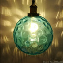 GobekUsa Blue Glass Ball LED Pendant Light Fixture for Dining Room and Bedroom
