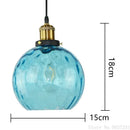 GobekUsa Blue Glass Ball LED Pendant Light Fixture for Dining Room and Bedroom