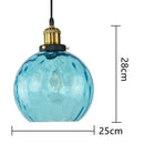 GobekUsa Blue Glass Ball LED Pendant Light Fixture for Dining Room and Bedroom