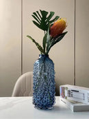 GobekUsa Clear Glass Flower Vase Hydroponic Home Decoration Texture Uneven Texture
