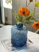 GobekUsa Clear Glass Flower Vase Hydroponic Home Decoration Texture Uneven Texture
