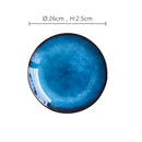 GobekUsa Ceramic Dinner Plate Set - Blue Klin Glazed Round Plates