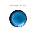 GobekUsa Ceramic Dinner Plate Set - Blue Klin Glazed Round Plates