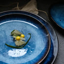 GobekUsa Ceramic Dinner Plate Set - Blue Klin Glazed Round Plates