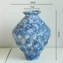 GobekUsa Blue Ceramic Vase Hydroponic Terrarium Flowerpot Decoration Home Flower Vase