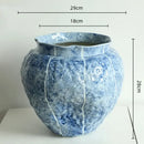 GobekUsa Blue Ceramic Vase Hydroponic Terrarium Flowerpot Decoration Home Flower Vase