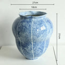 GobekUsa Blue Ceramic Vase Hydroponic Terrarium Flowerpot Decoration Home Flower Vase