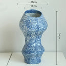 GobekUsa Blue Ceramic Vase Hydroponic Terrarium Flowerpot Decoration Home Flower Vase
