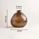 GobekUsa Brown Glass Vase Hydroponics Plant Pot for Table Decoration and Floral Arrangements