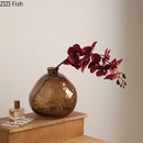 GobekUsa Brown Glass Vase Hydroponics Plant Pot for Table Decoration and Floral Arrangements