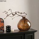 GobekUsa Brown Glass Vase Hydroponics Plant Pot for Table Decoration and Floral Arrangements