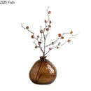 GobekUsa Brown Glass Vase Hydroponics Plant Pot for Table Decoration and Floral Arrangements