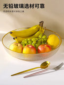 GobekUsa Glass Fruit Plate and Snack Storage Plate for Living Room