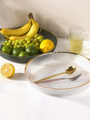 GobekUsa Glass Fruit Plate and Snack Storage Plate for Living Room