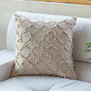 Textured cotton diamond cushion cover set mustard & orange living room by Decorbites