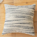 Textured cream & black comfort woolen pillow cover living room by Decorbites