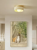 GobekUsa Cream Ceiling Light LED Fixture for Living Room Bedroom Hallway