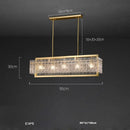 GobekUsa Dimmable LED Copper Glass Chandelier for Living Room