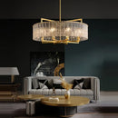 GobekUsa Dimmable LED Copper Glass Chandelier for Living Room