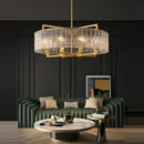 GobekUsa Dimmable LED Copper Glass Chandelier for Living Room