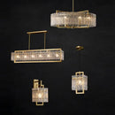 GobekUsa Dimmable LED Copper Glass Chandelier for Living Room