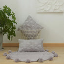 Textured earthy geometric diamond embroidery living room cushion cover by Decorbites