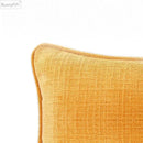 Textured earthy tones cotton linen pillow cover set living room by Decorbites