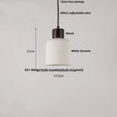 GobekUsa Clear Glass LED Pendant Light Fixture Wood Hanging Lamp