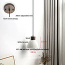 GobekUsa Clear Glass LED Pendant Light Fixture Wood Hanging Lamp