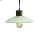 GobekUsa Clear Glass LED Pendant Light Fixture Wood Hanging Lamp