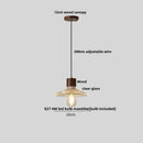 GobekUsa Clear Glass LED Pendant Light Fixture Wood Hanging Lamp
