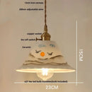 GobekUsa Clear Glass LED Pendant Light Fixture Wood Hanging Lamp